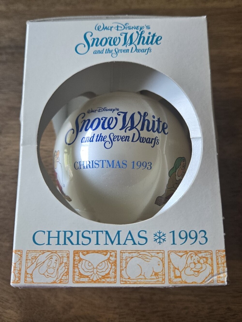 Vintage 1993 Schmid Walt Disney Christmas Ornament Snow White Seven Dwarfs NOS